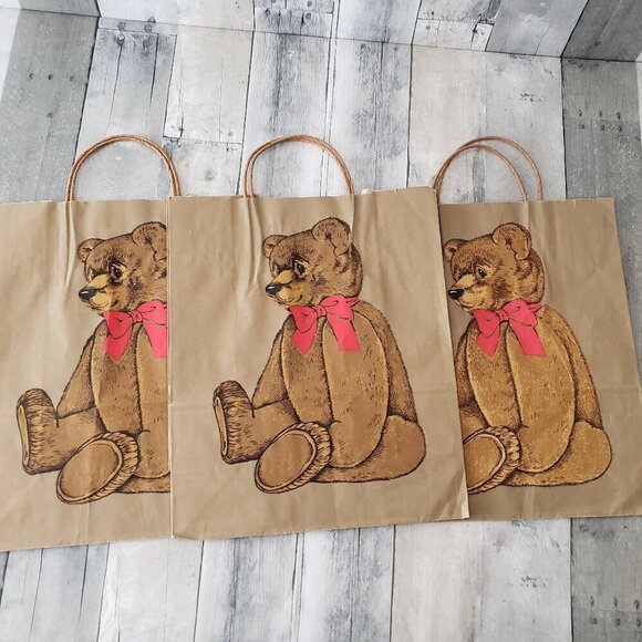 Vintage Gordon Fraser Teddy Bear large Gift Bags Paper (3) - Picture 1 of 9